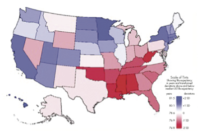  Figure 5. 2012 U.S. life expectancy 